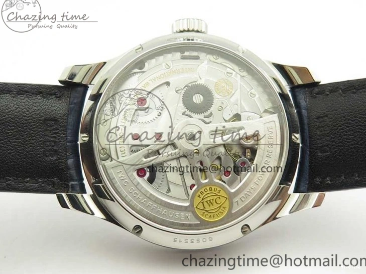 MIROTIME 0212 Affordable Portuguese Real PR Real Annual Calendar IW5035 ZF 1:1 Best Edition White Dial Blue Markers on Blue Leather Strap A 7143